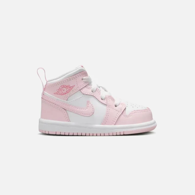 Jordan TD Air Jordan 1 Mid - Pink Foam / White / Fire Red sold by Kith