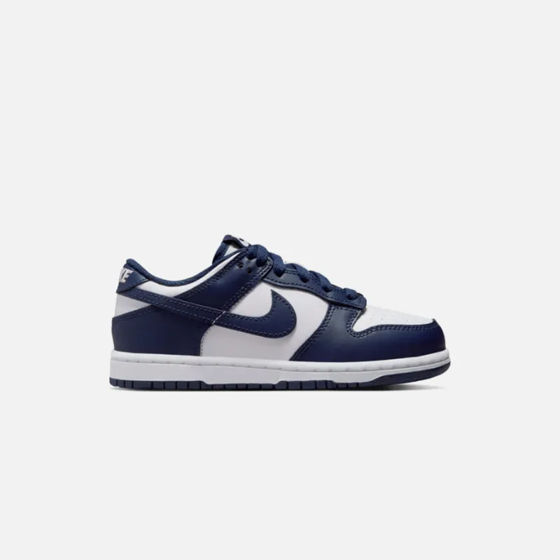 Nike PS Dunk Low - White / Midnight Navy / White sold by Kith