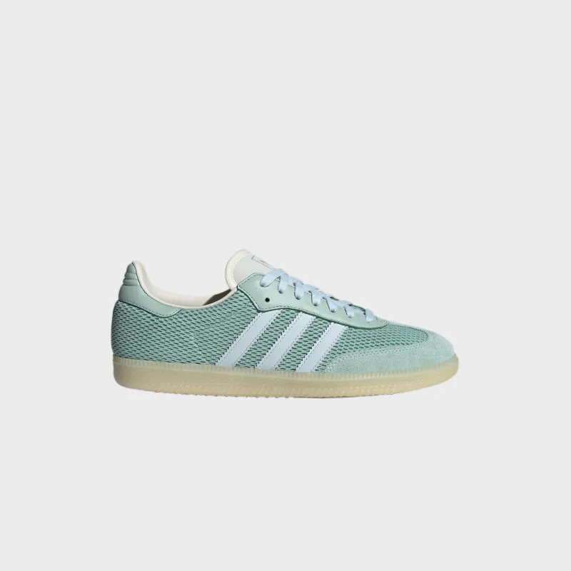 adidas Samba OG - Hazy Green / Sky Tint / Off White sold by Kith