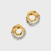 Alexis Bittar Solanales Gold Crystal Spiral Stud Earring - Gold / Silver sold by Kith