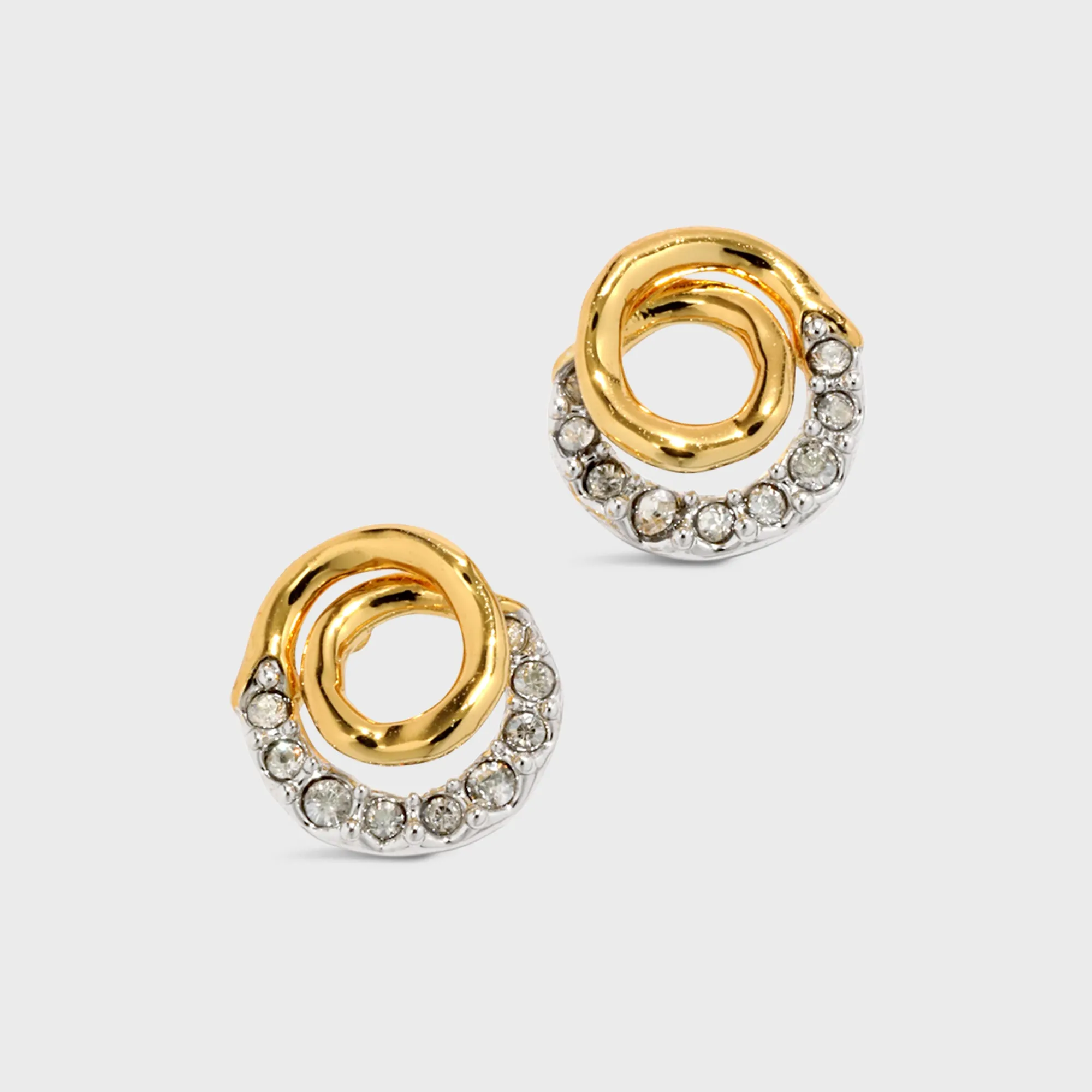 Alexis Bittar Solanales Gold Crystal Spiral Stud Earring - Gold / Silver sold by Kith