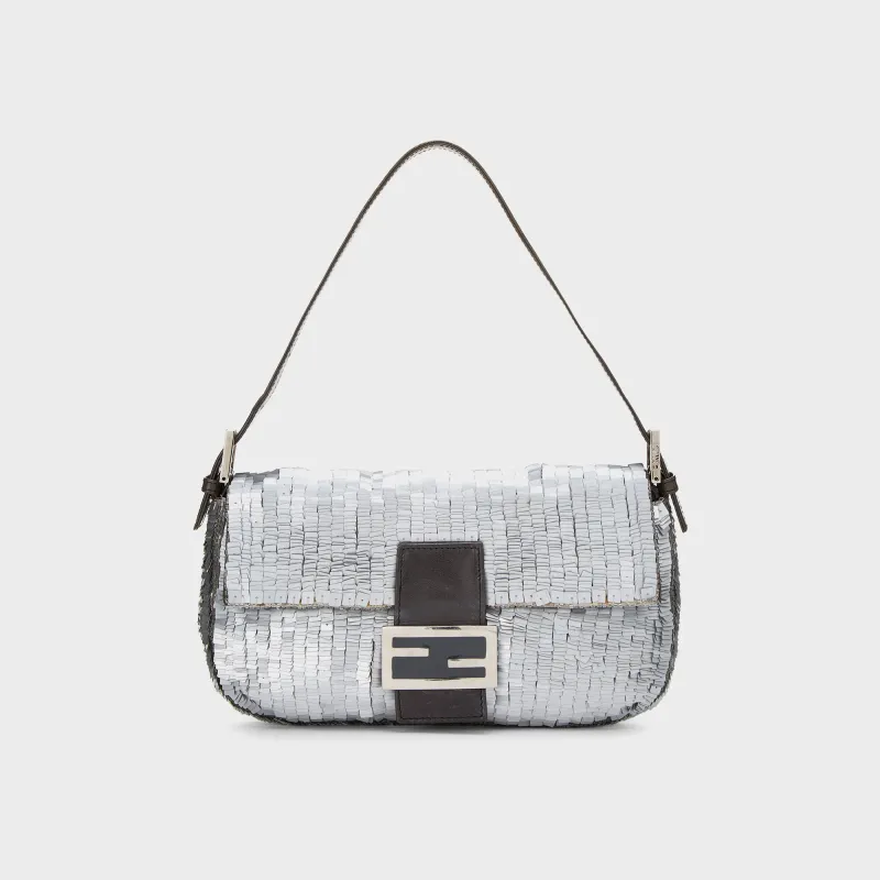 WGACA Fendi Silver Sequin Baguette - Sequin sold by Kith