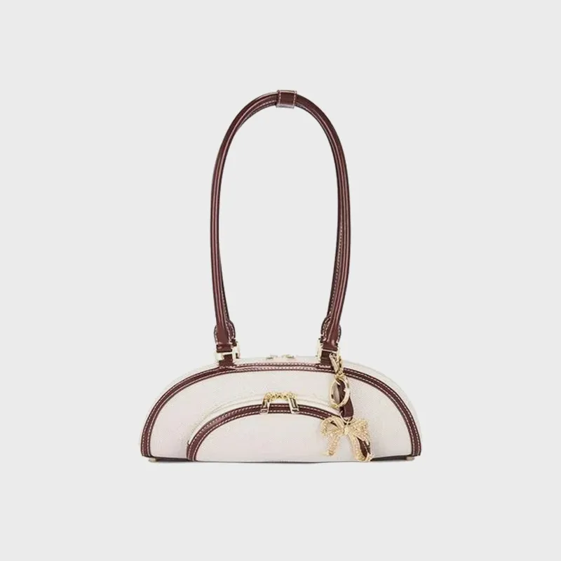 Self-Portrait Canvas Curved Shoulder Bag - Cream sold by Kith