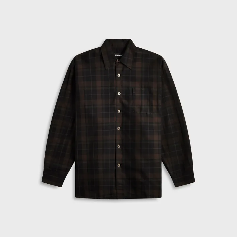 Our Legacy Borrowed Shirt - Black Sheer Shadow Check sold by Kith