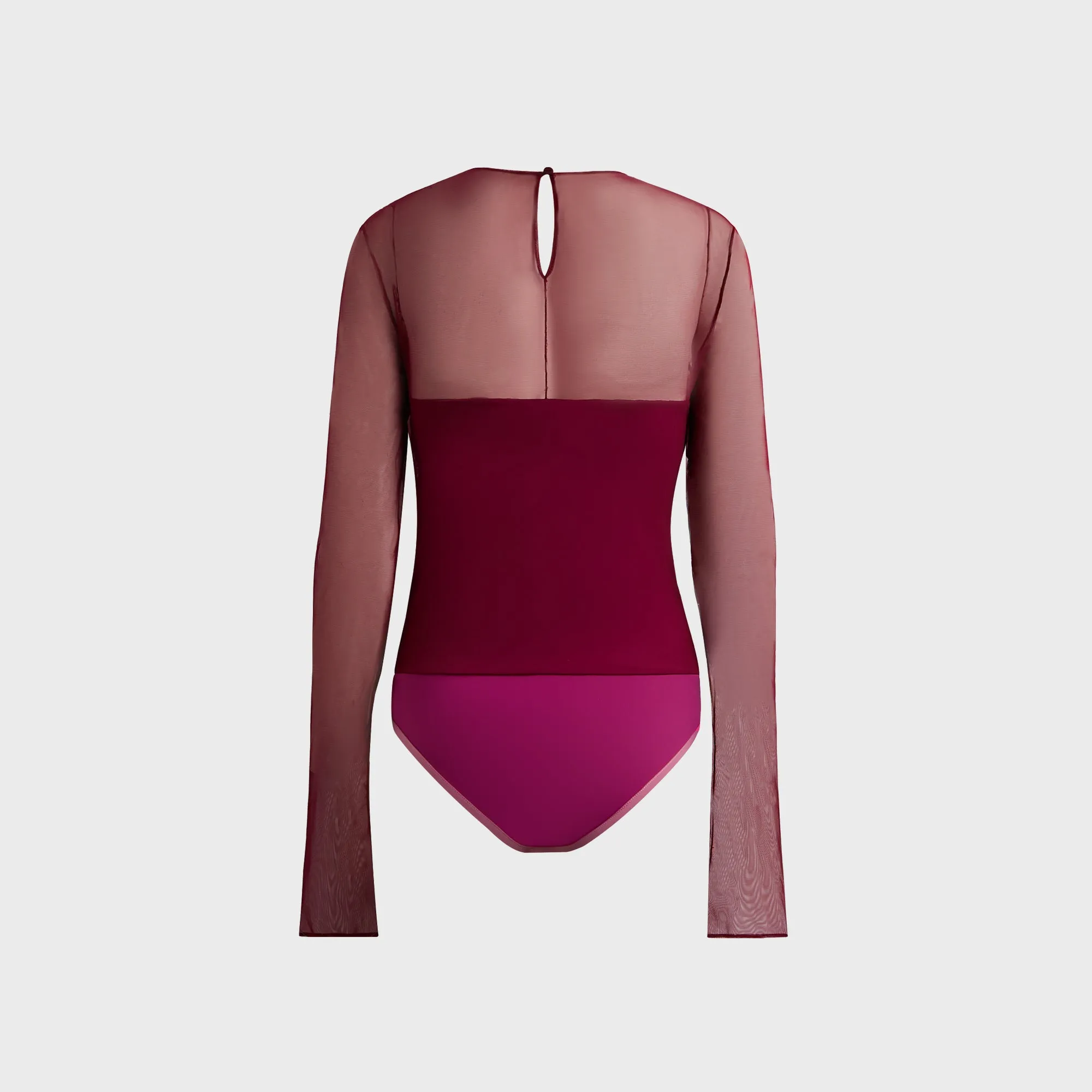 Nensi Dojaka Semi-Sheer Gathered Long Sleeve Top - Burgundy sold by Kith product image thumbnail 2