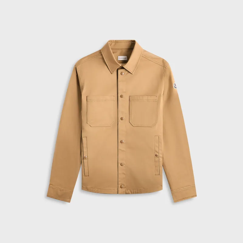 Moncler Beige Gabardine Zip-Up Shirt Jacket - Beige made by Moncler