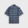 Greg Lauren Plaid Short Sleeve Shirt - Navy sold by Kith