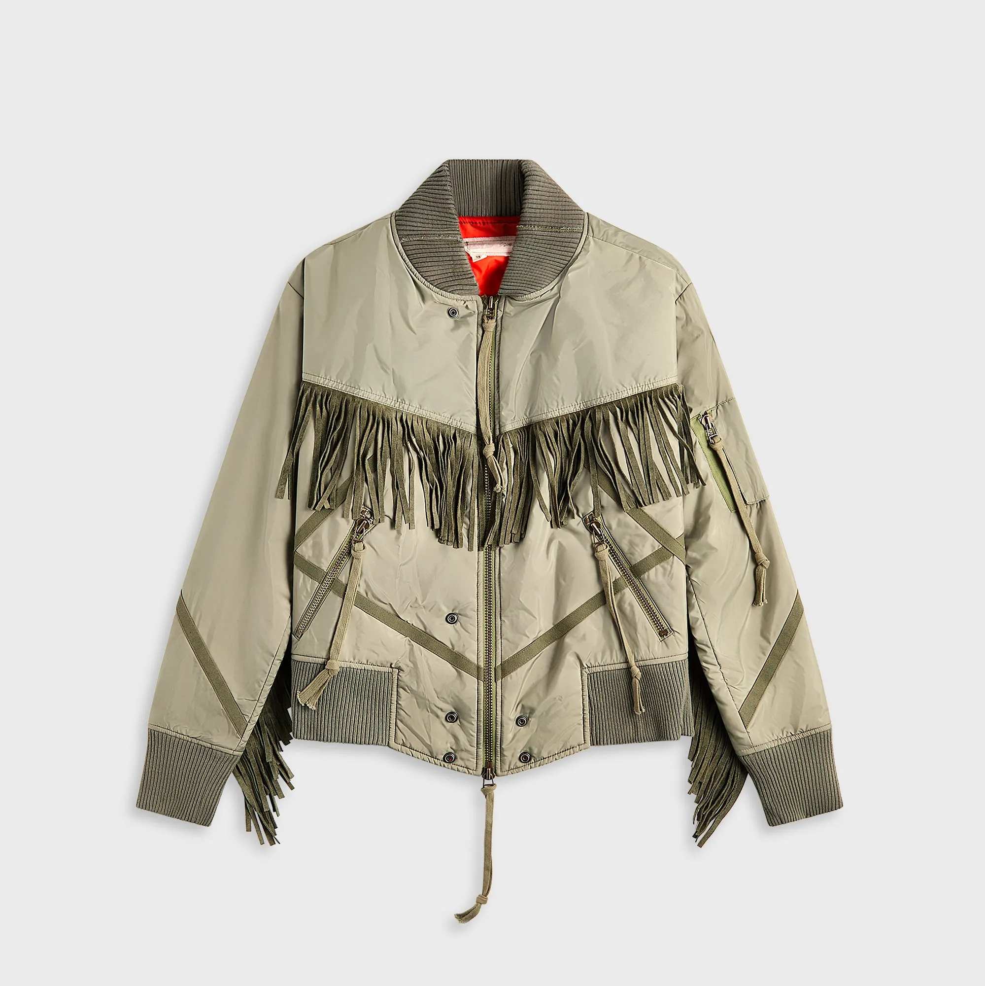 Greg Lauren Nylon Fringe Flight Jacket - Army sold by Kith