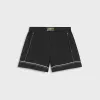 Ganni Cotton Poplin Elasticated Shorts - Black sold by Kith
