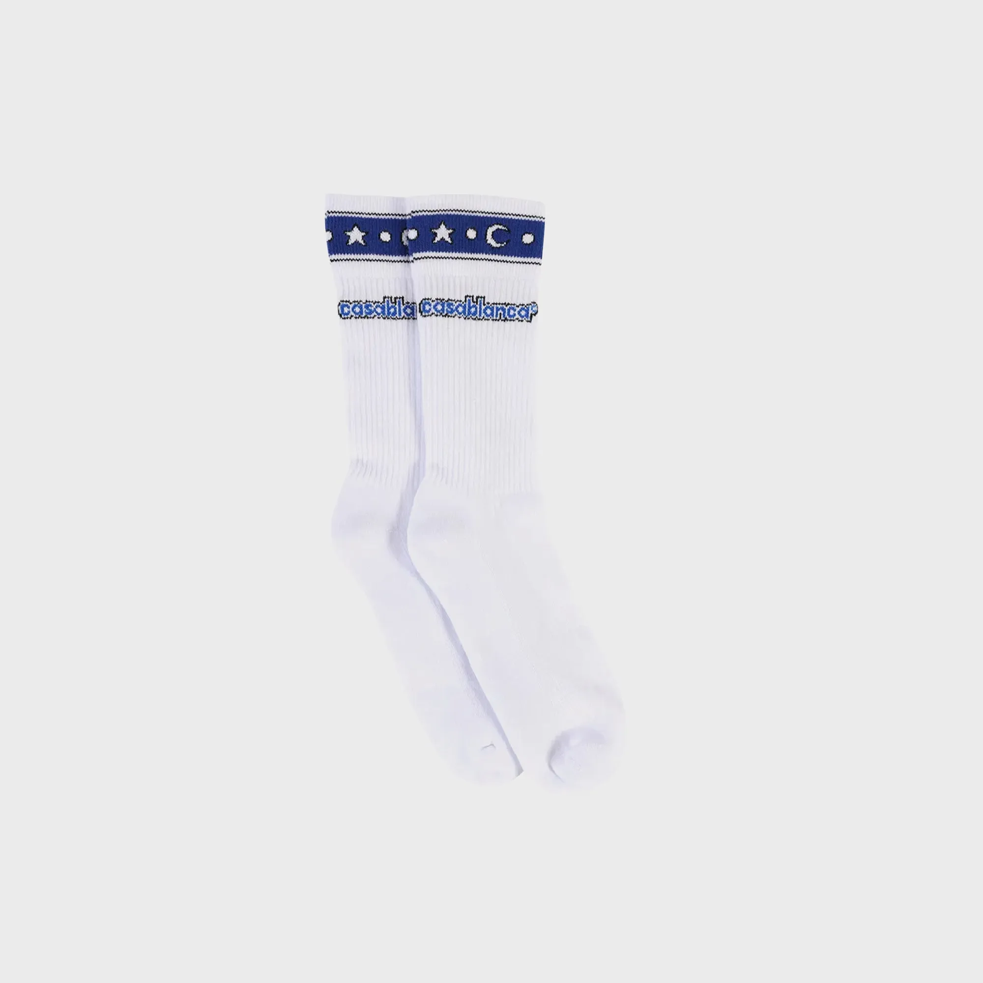 Casablanca Printed Logo Socks - White sold by Kith