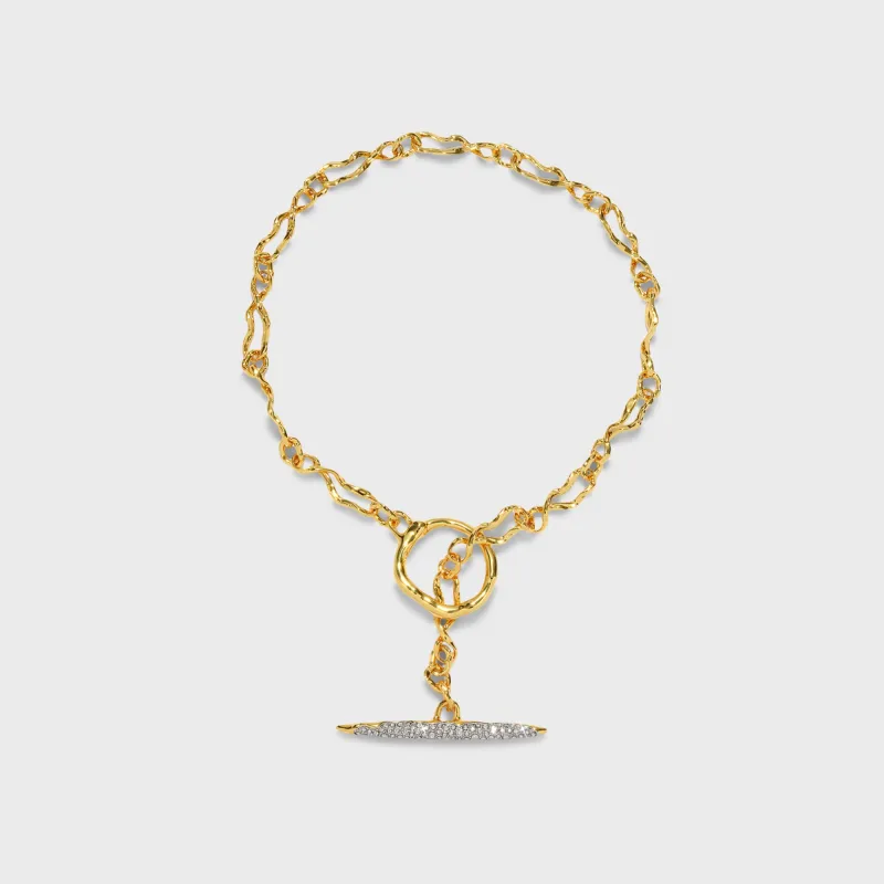Alexis Bittar Solanales Gold Crystal Toggle Necklace - Gold sold by Kith
