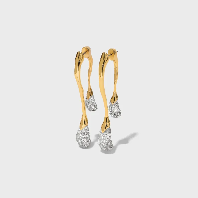Alexis Bittar Solanales Crystal Front Back Double Drop Earring - Gold sold by Kith