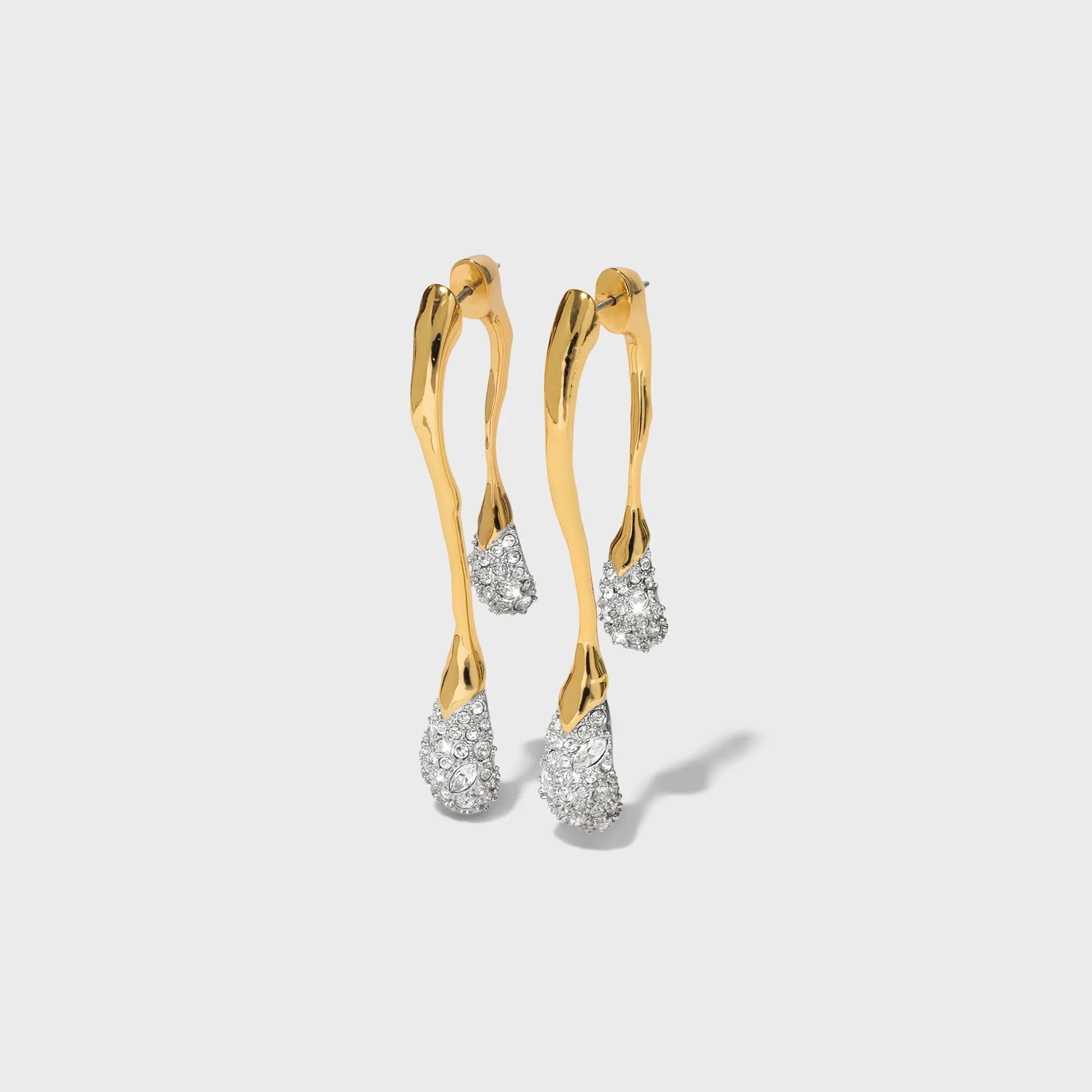 Alexis Bittar Solanales Crystal Front Back Double Drop Earring - Gold sold by Kith