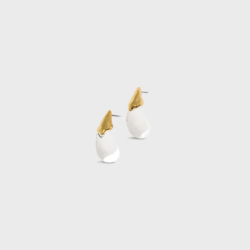 Alexis Bittar Liquid Lucite Arched Small Post Earring - Clear sold by Kith