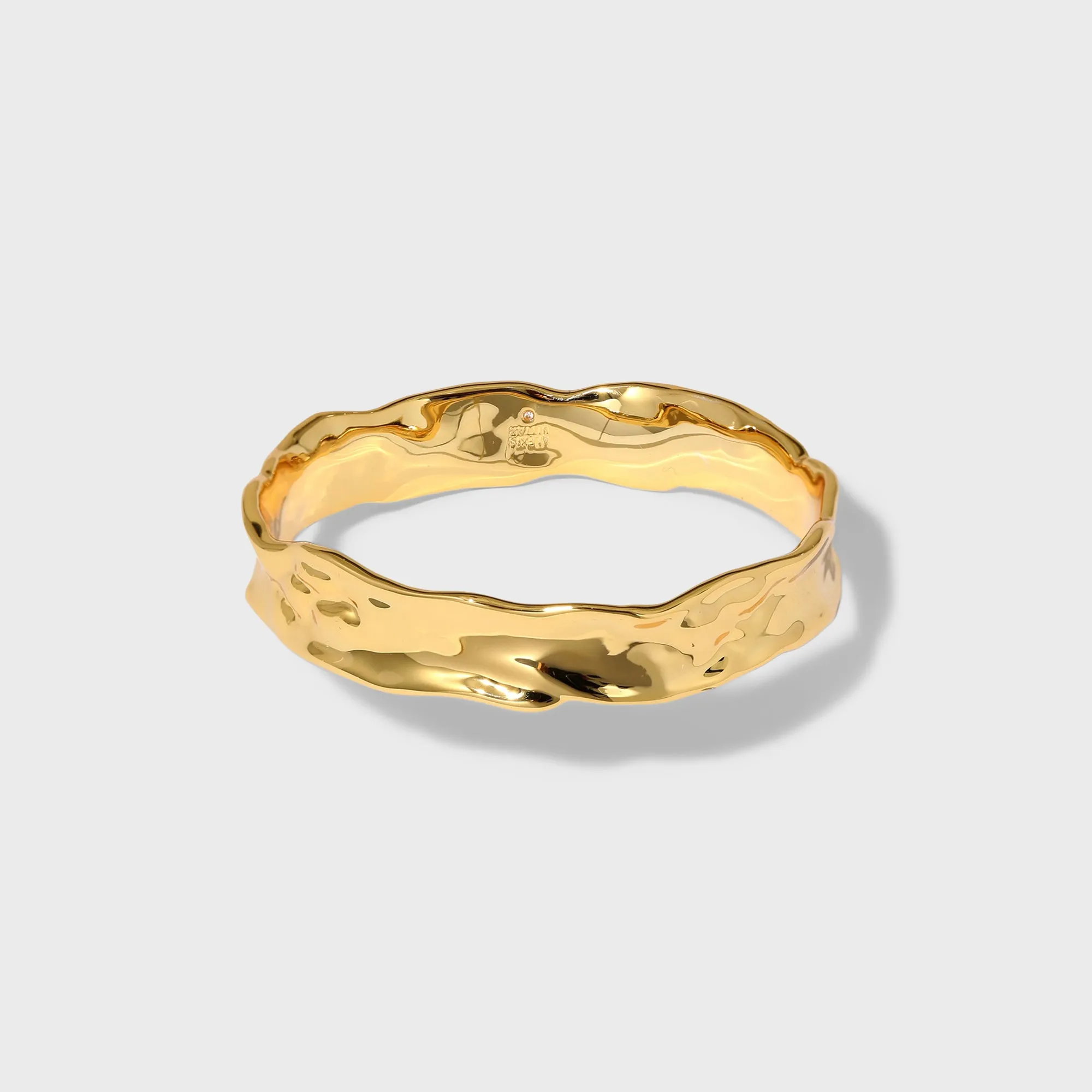 Alexis Bittar Brut Gold Strap Bangle - Gold sold by Kith