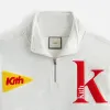 Kith Women Hunter III Patched Quarter Zip - Light Heather Grey sold by Kith