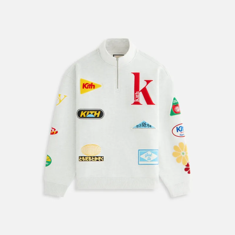 Kith Women Hunter III Patched Quarter Zip - Light Heather Grey sold by Kith