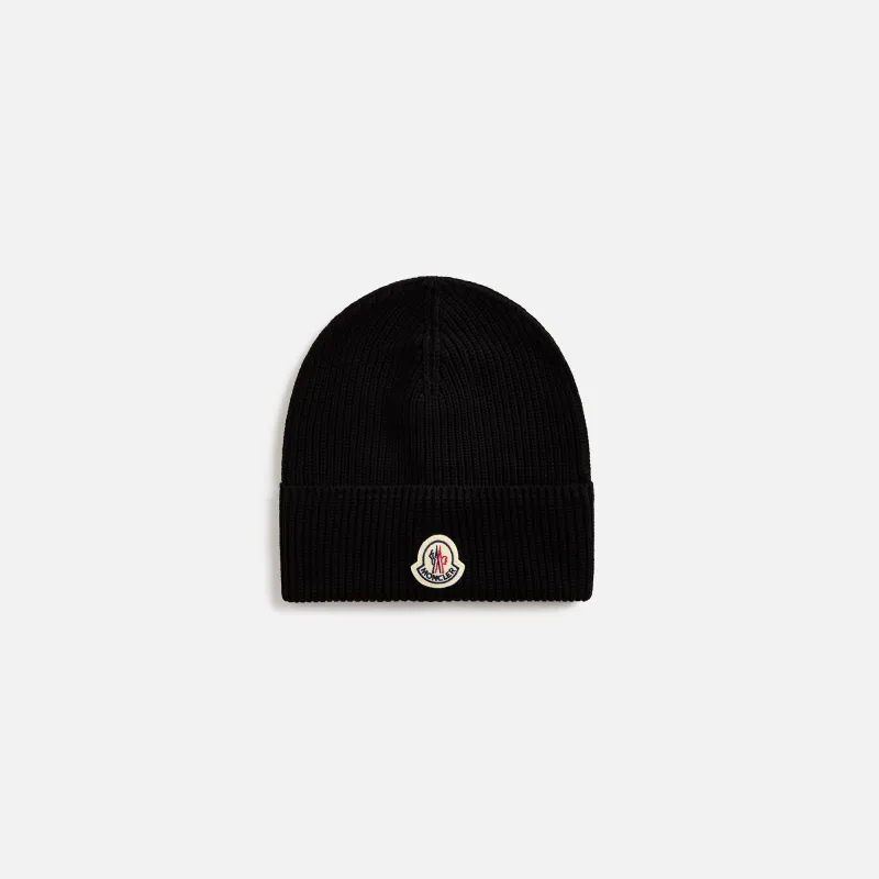 Moncler Cotton Yarn Beanie - Black sold by Kith