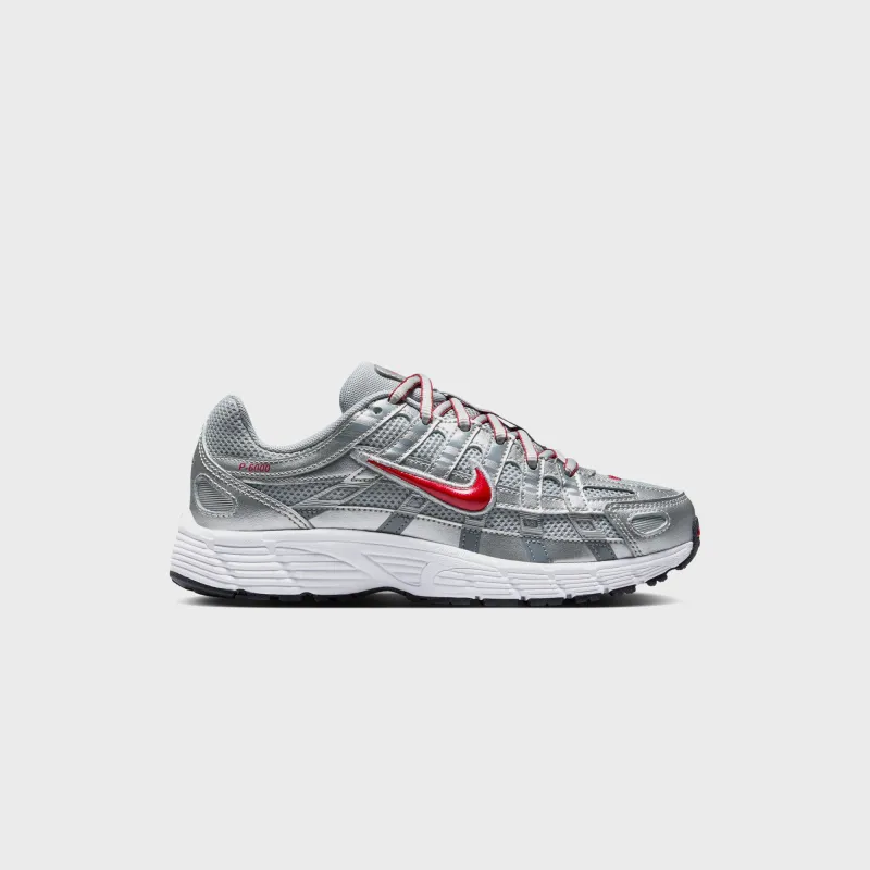 Nike GS P-6000 - Metallic Silver / Gym Red / Flat Silver sold by Kith