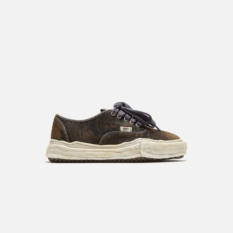 Mihara Yasuhiro Baker Original Sole Washed Denim Low-Top Sneaker - Black sold by Kith