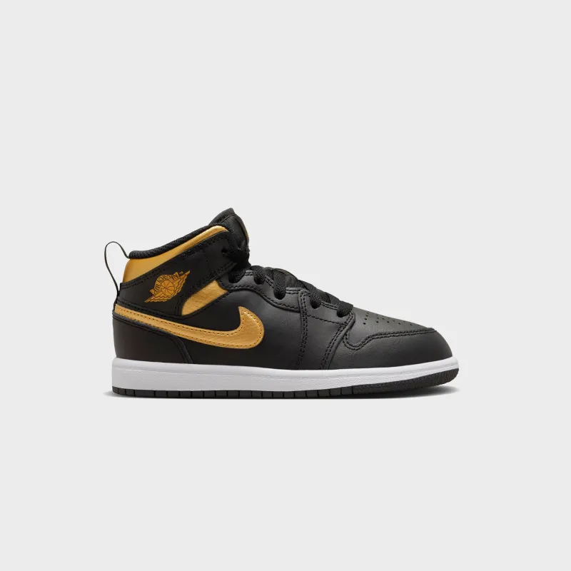 Jordan PS Air Jordan 1 Mid - Black / White / Metallic Gold sold by Kith