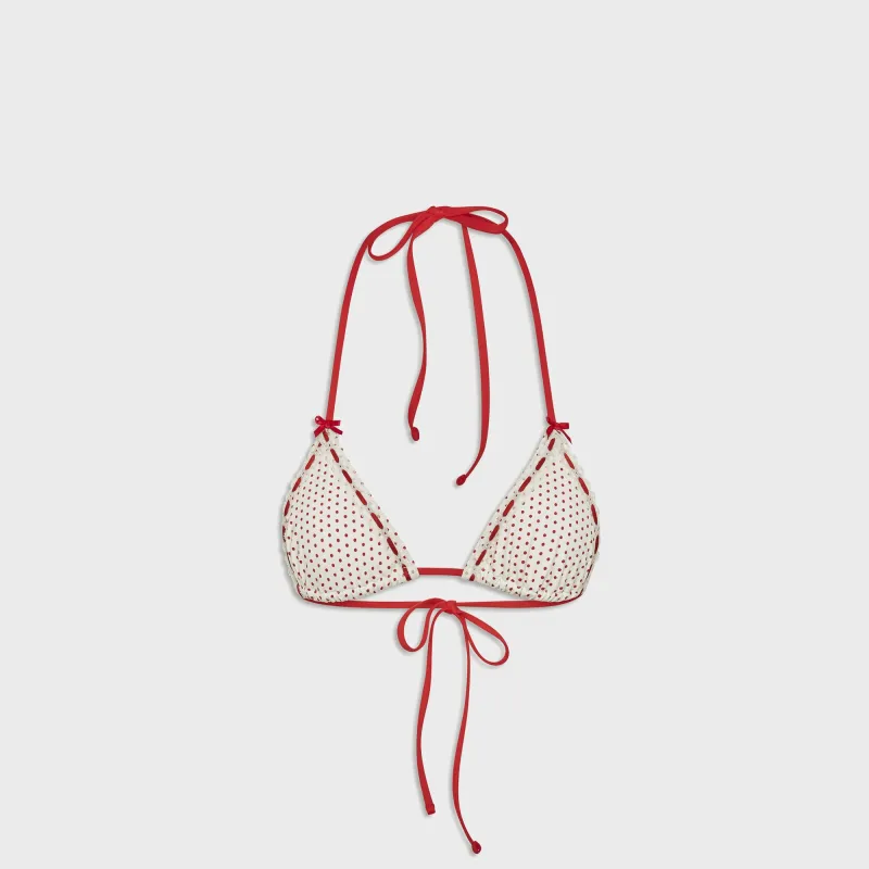 Bella Hadid x Frankies Bikinis Nick Top - Strawberry Polka Dot sold by Kith