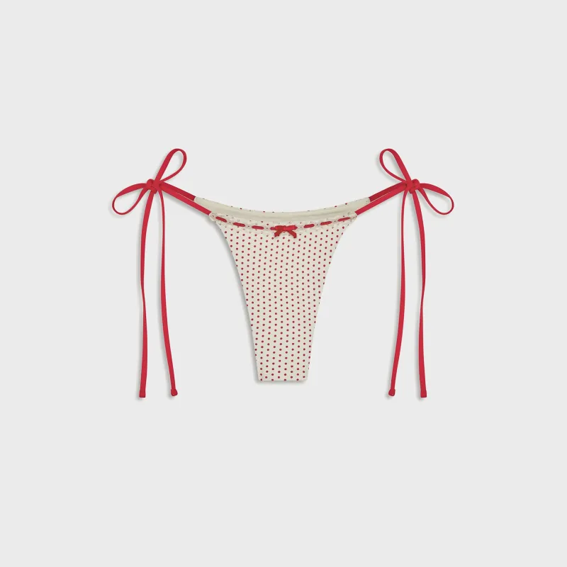 Bella Hadid x Frankies Bikinis Mackenzie Bottom - Strawberry Polka Dot sold by Kith