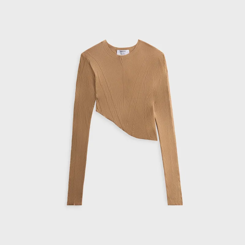 Sami Miro Vintage Asymmetric Long Sleeve Tee - Clay sold by Kith