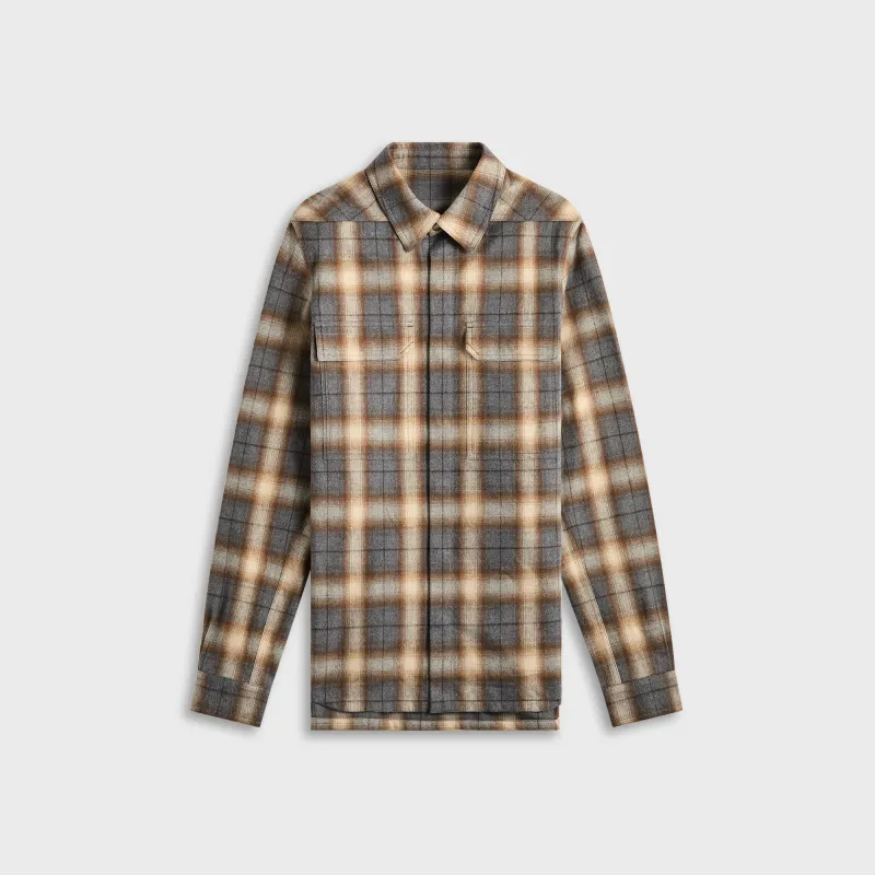 Rick Owens Outershirt - Grey Plaid sold by Kith