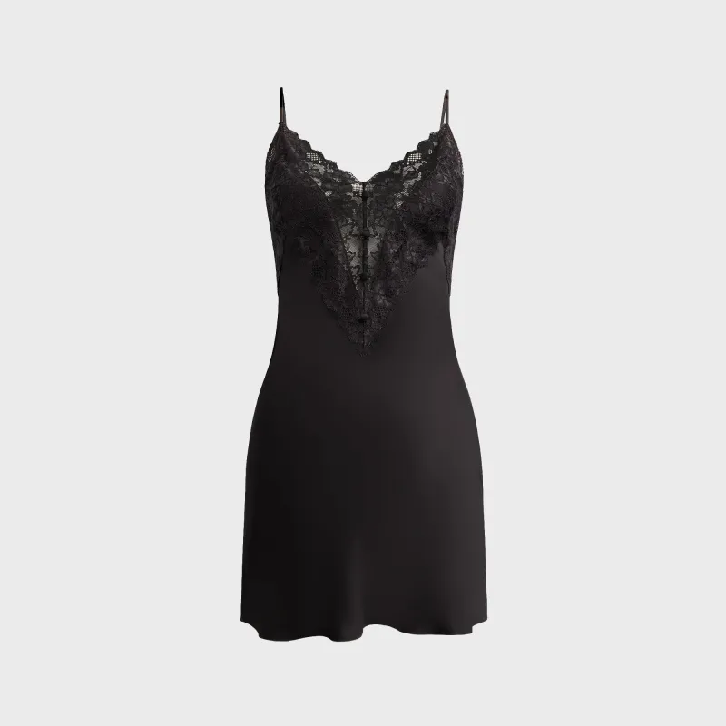 GUIZIO Nova Slip Mini Dress - Black sold by Kith