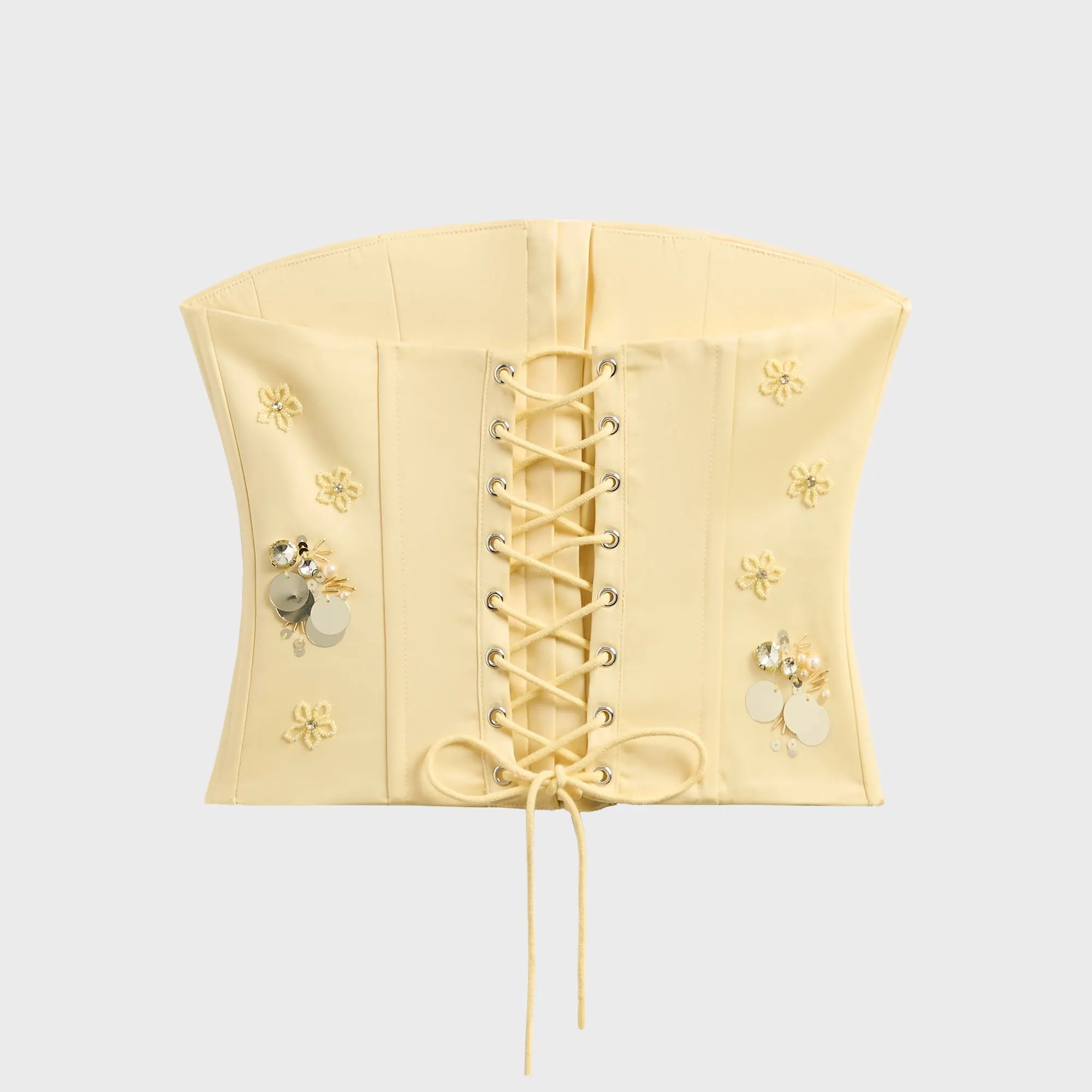 GUIZIO Embellished Satin Corset - Ivory sold by Kith product image thumbnail 2