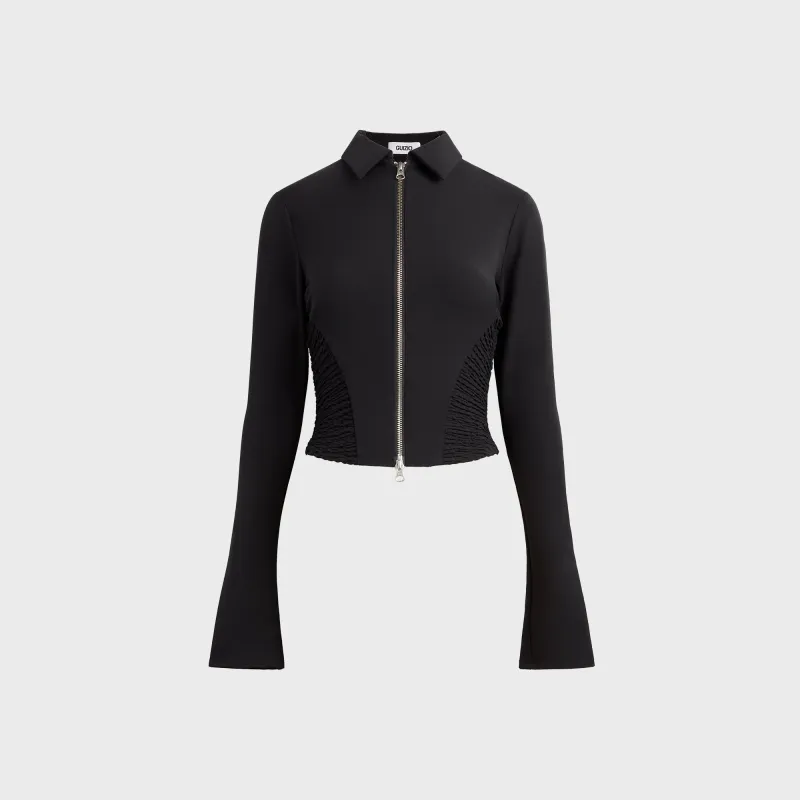 GUIZIO Apolline Smocked Jacket - Black sold by Kith