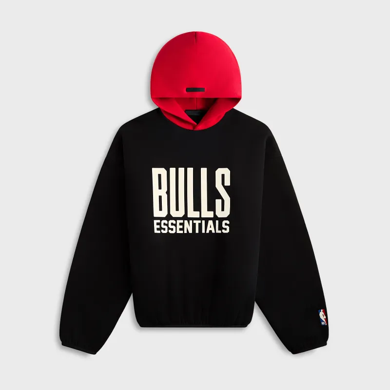 Essentials Bulls Core Fleece Pull Over Hoodie - Black / Red sold by Kith