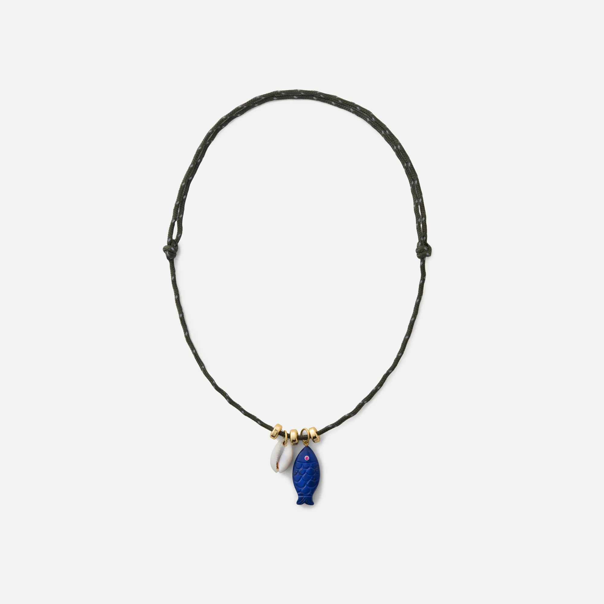 Eliou Ollie Lapis Fish Pendant Necklace - Multi sold by Kith
