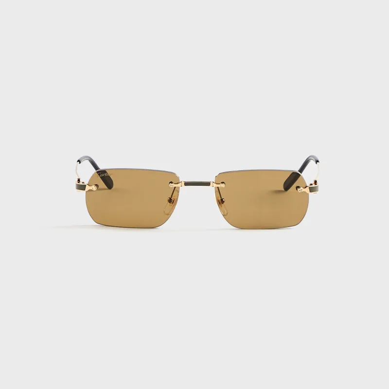 Cartier 55 Sunglasses - Gold / Brown sold by Kith