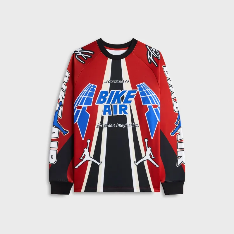 Jordan x Nigel Sylvester Bike Air Jersey - Cinnabar / Black / Lyon Blue sold by Kith