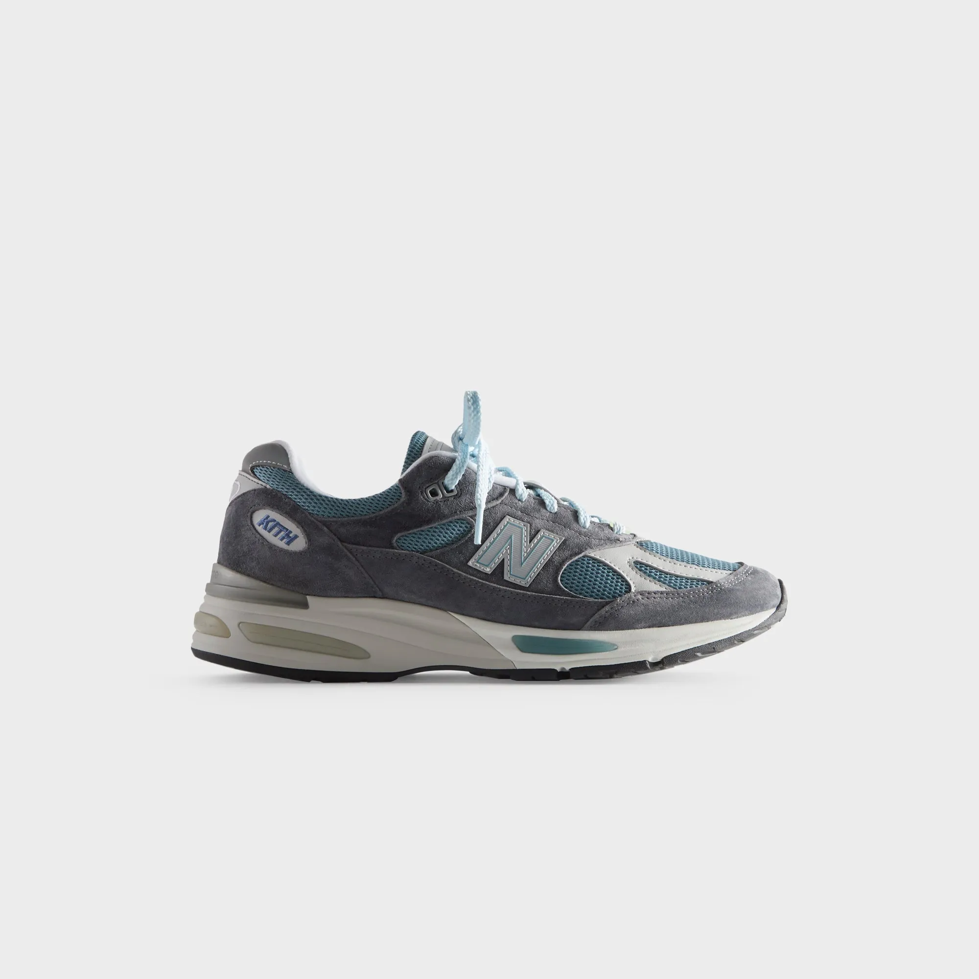 Kith & New Balance Made in UK 991V2 - Asphalt / Lead / Oyster Mushroom sold by Kith