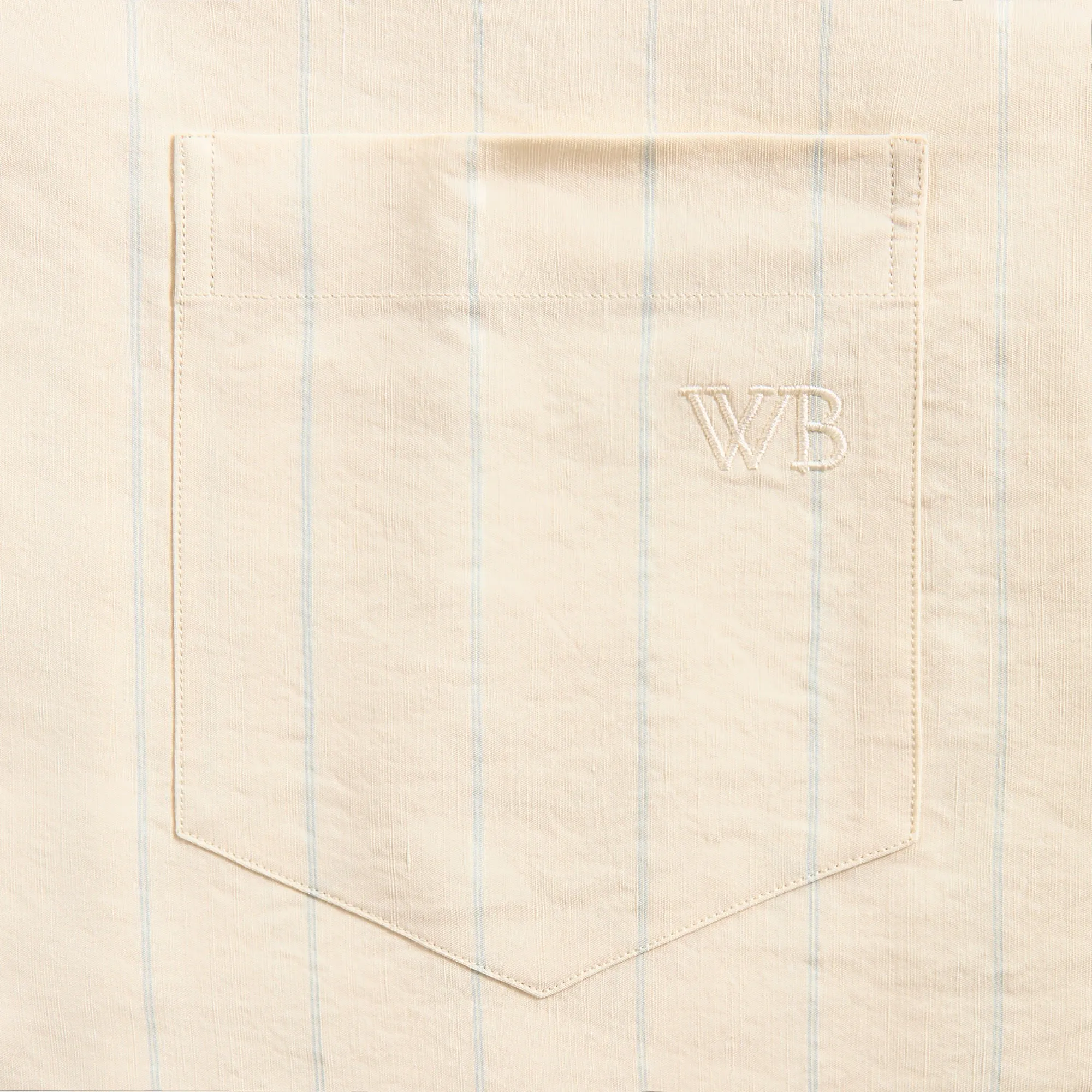 Wales Bonner Highlife Bowling Shirt - White / Blue Stripe sold by Kith product image thumbnail 3