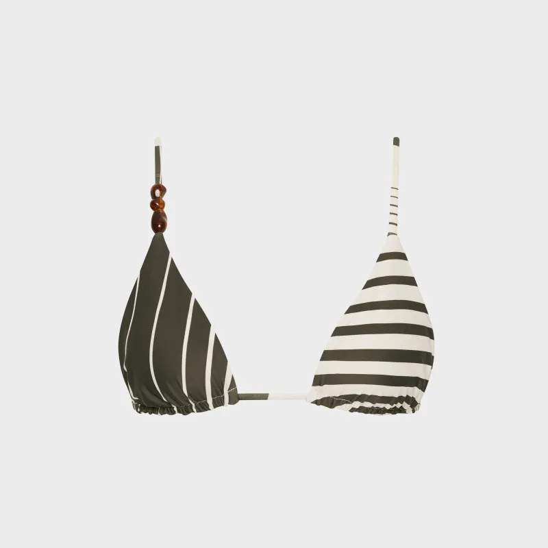 SIR Leilana String Triangle Top - Green Stripe sold by Kith