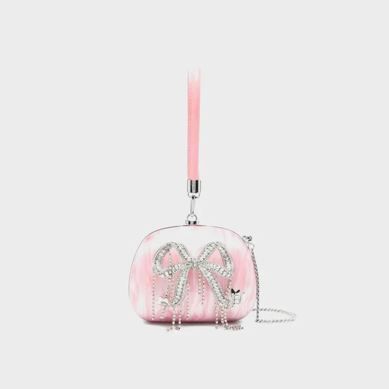 Self-Portrait Top Handle Clutch - Pink Pearl sold by Kith