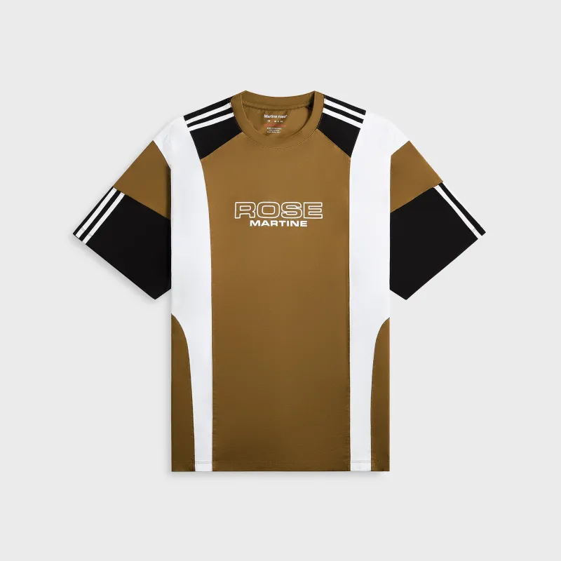 Martine Rose Oversized Panelled Tee - Olive Green sold by Kith