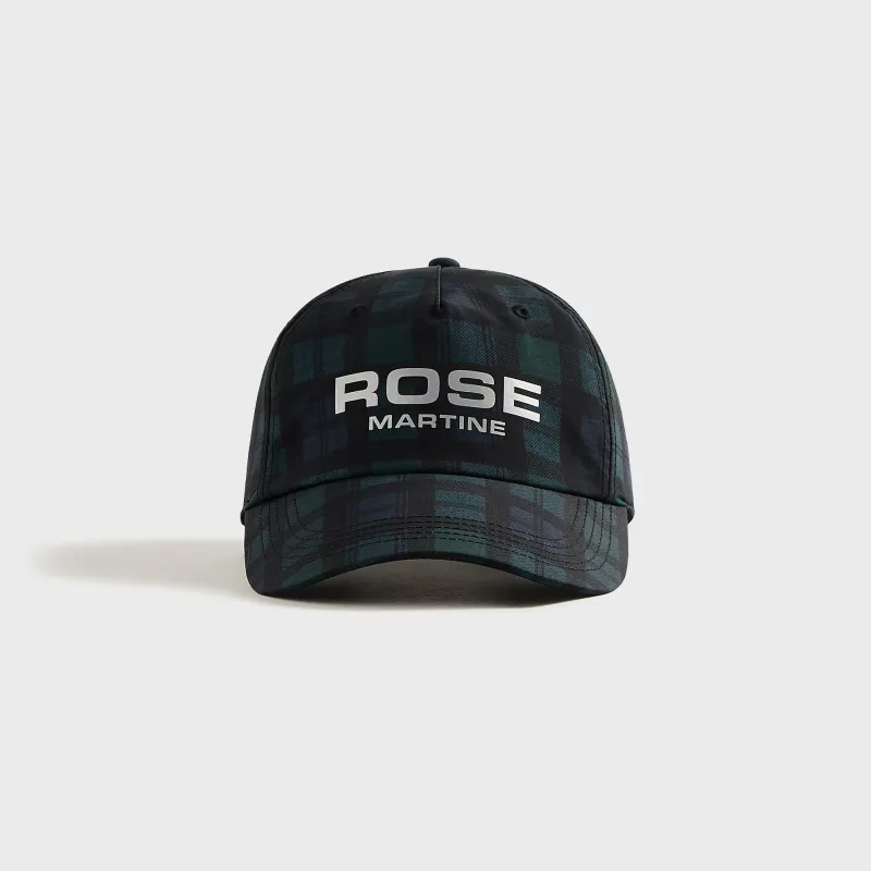 Martine Rose Nylon Cap - Black / Tartan sold by Kith