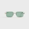 Gucci Rectangular Frames - Silver / Green sold by Kith