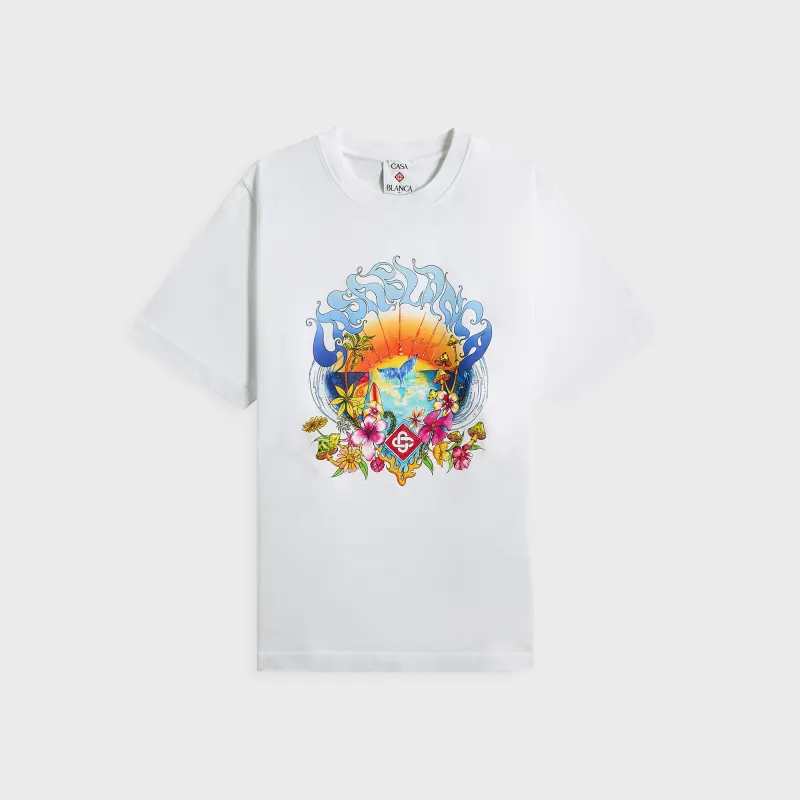 Casablanca Surf Trip Printed Tee - White sold by Kith