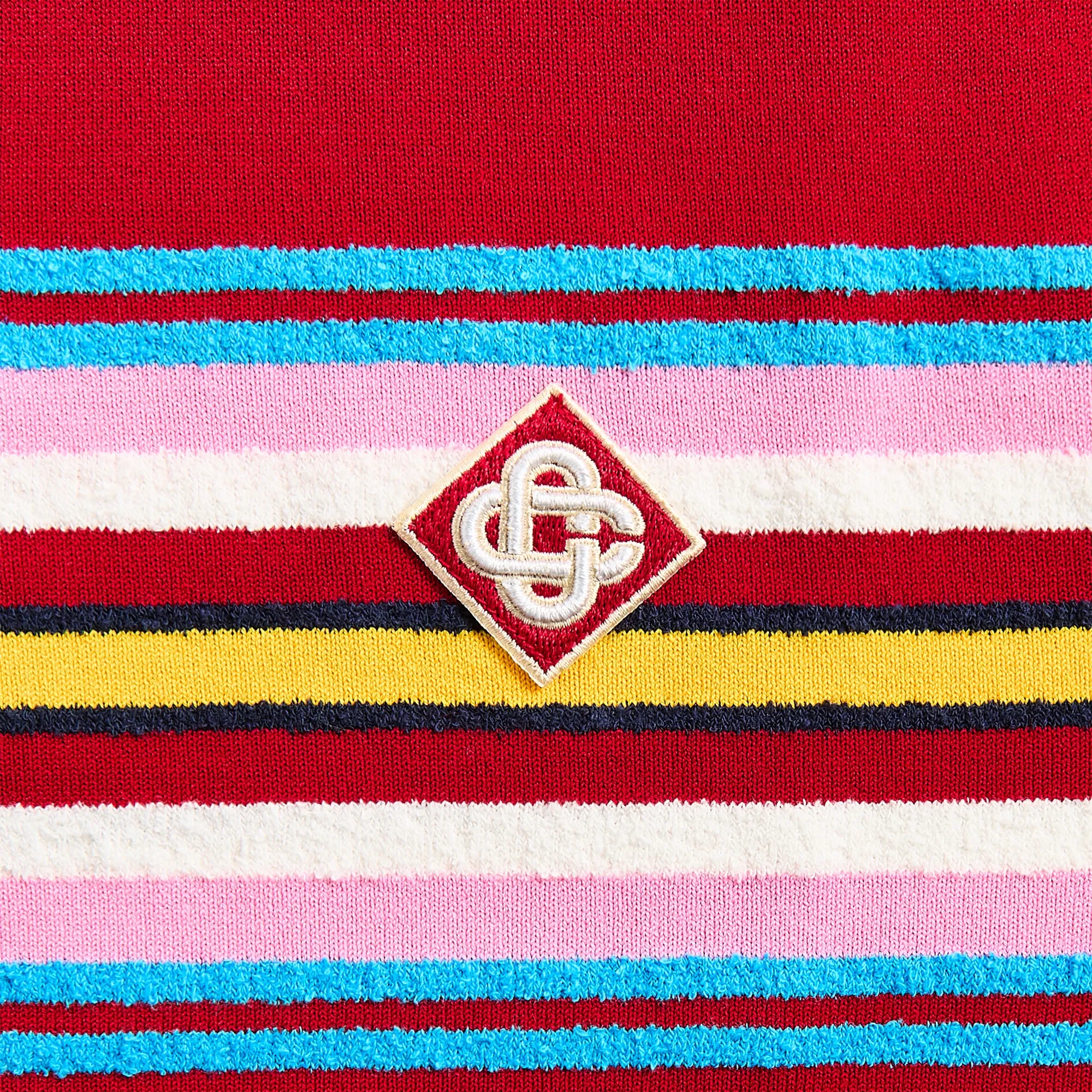 Casablanca Oversized Striped Polo - Dark red / Multicolor sold by Kith product image thumbnail 3