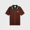 Casablanca Oversized Mini Cable Polo - Dark Brown sold by Kith