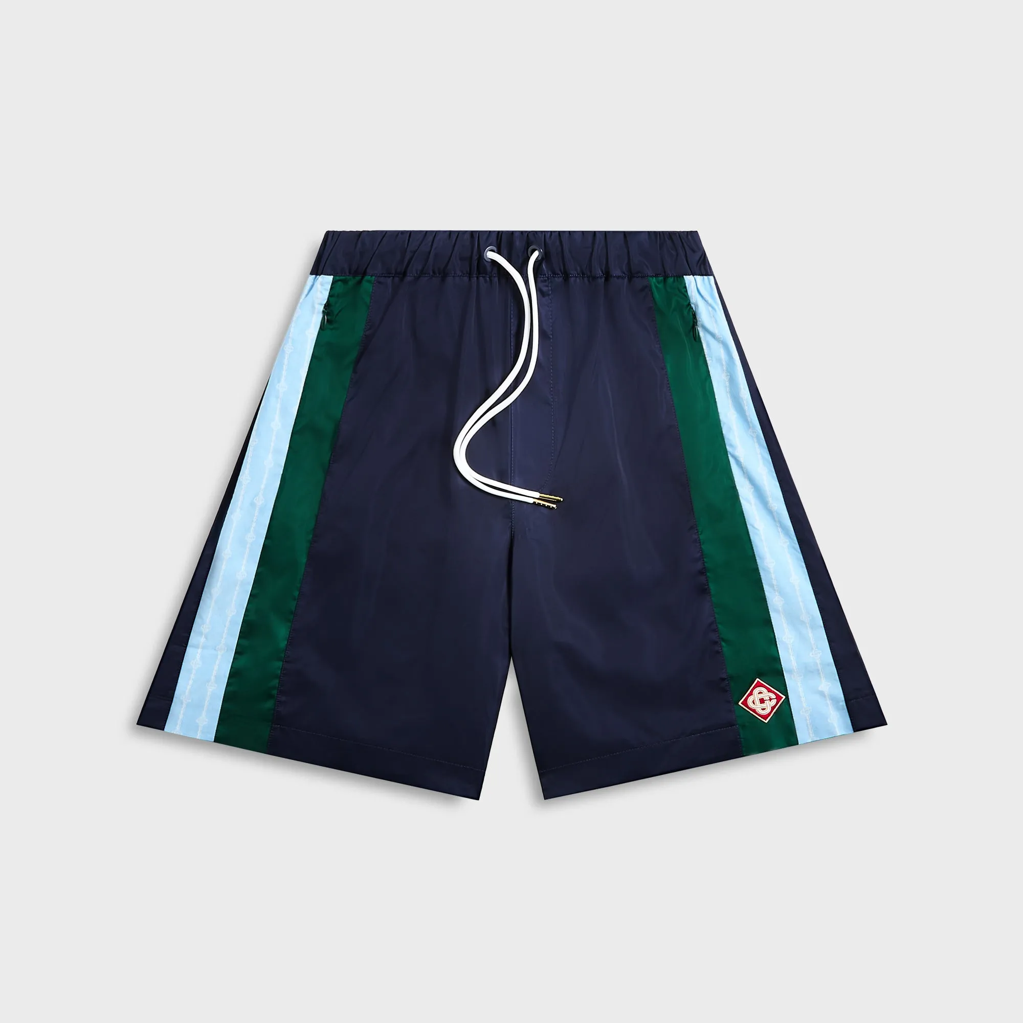 Casablanca Nylon Pleated Track Short - Navy sold by Kith