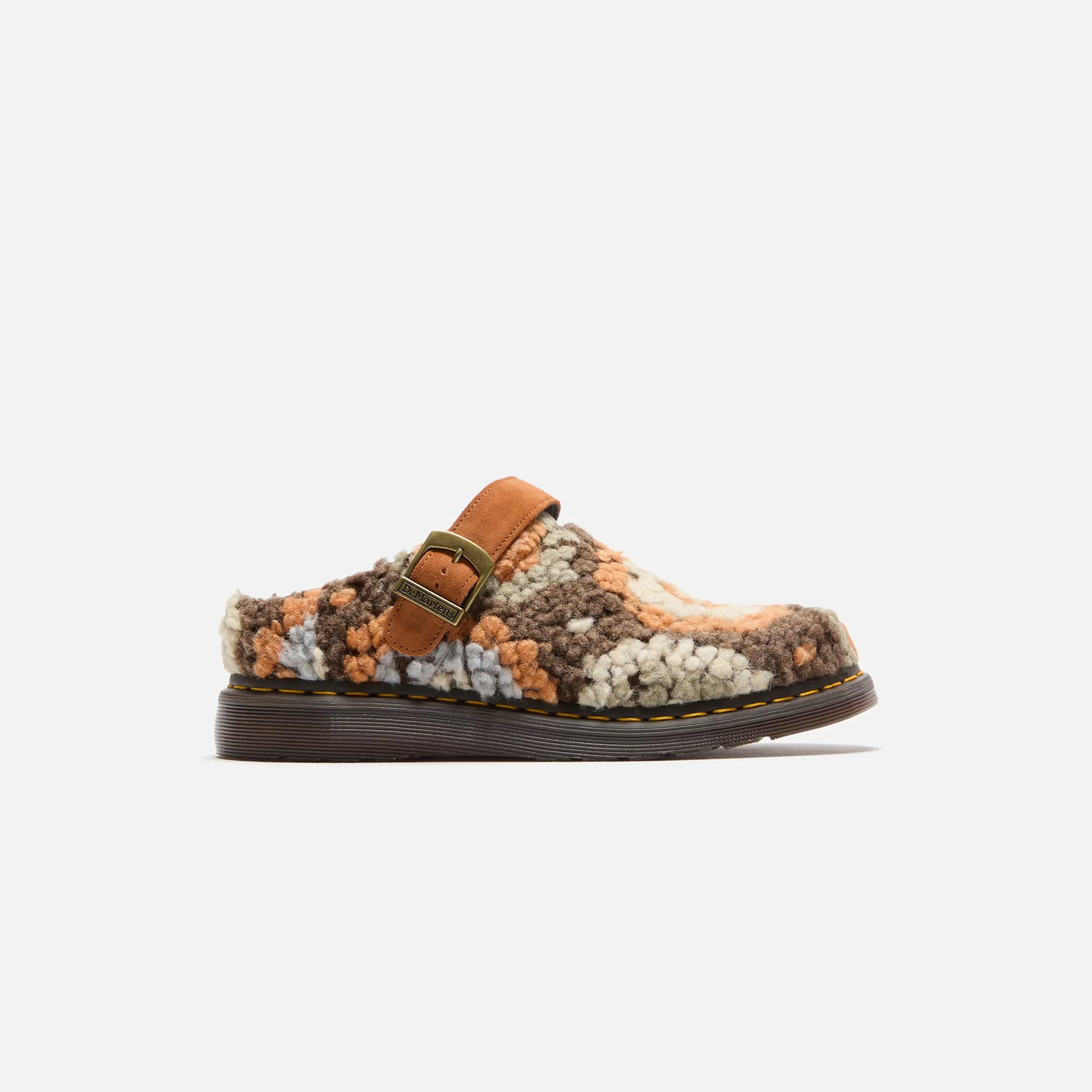 Dr. Martens Isham Mules - Tan Mix Crochet Wool sold by Kith