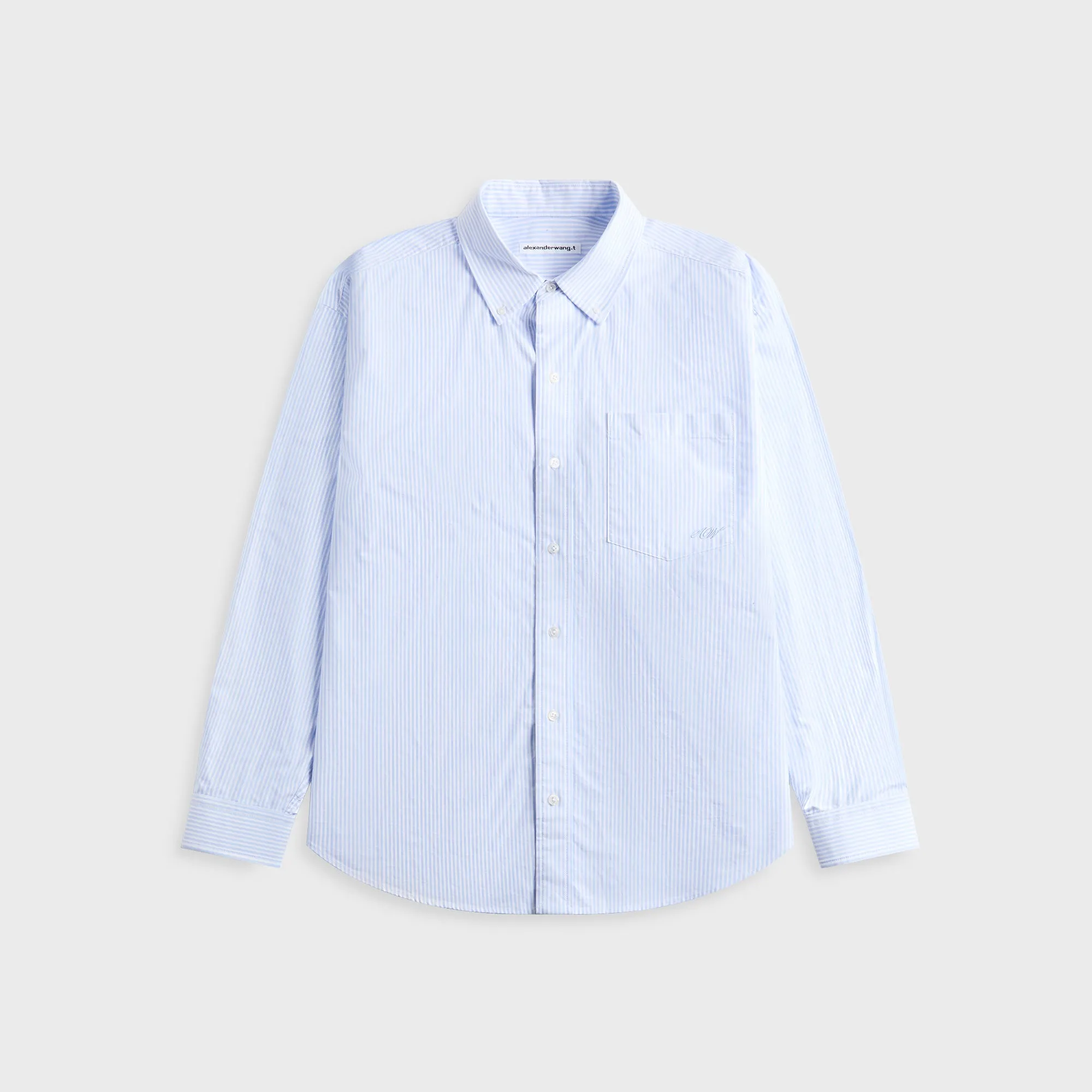 T by Alexander Wang Oversized Boyfriend Shirt - Blue sold by Kith