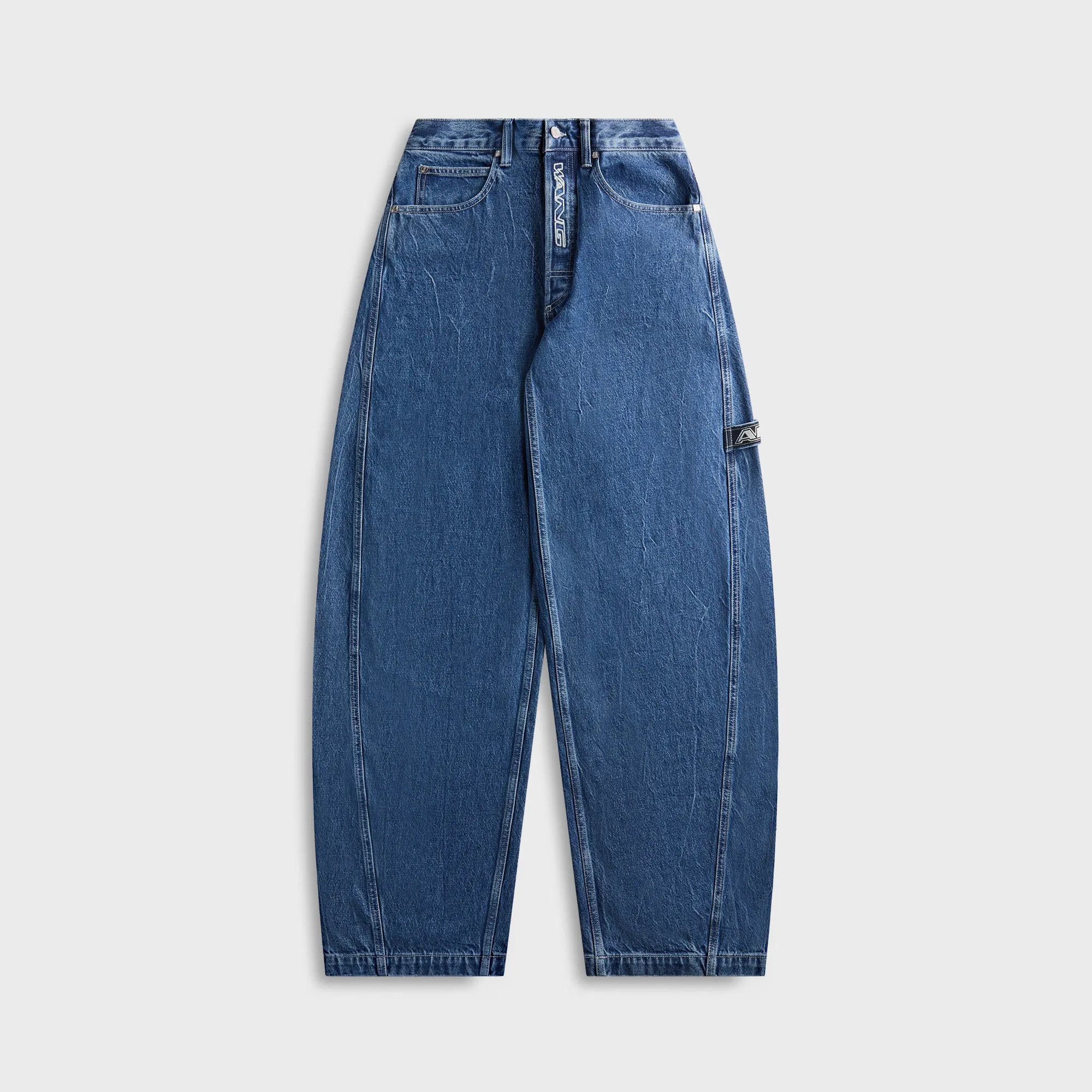 Alexander Wang Logo Elastic Rounded Jean - Blue sold by Kith